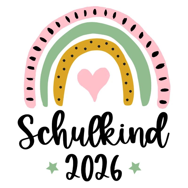 Schulkind 2026 Einschulung Mädchen Regenbogen