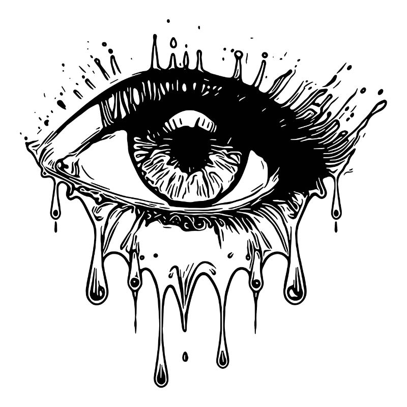 Crying Eye Realistic Tattoo Style