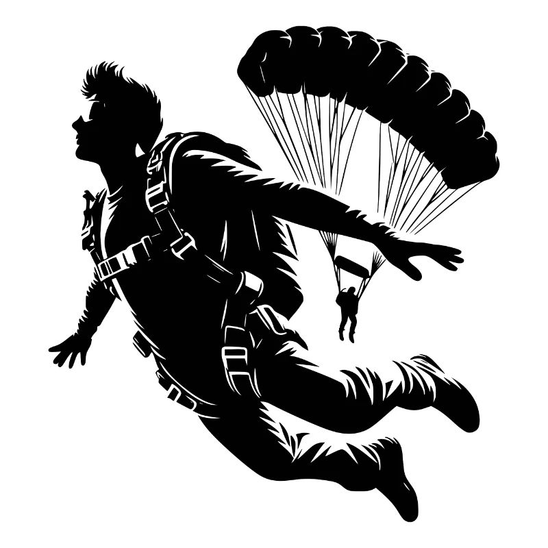 Two skydivers skydiving