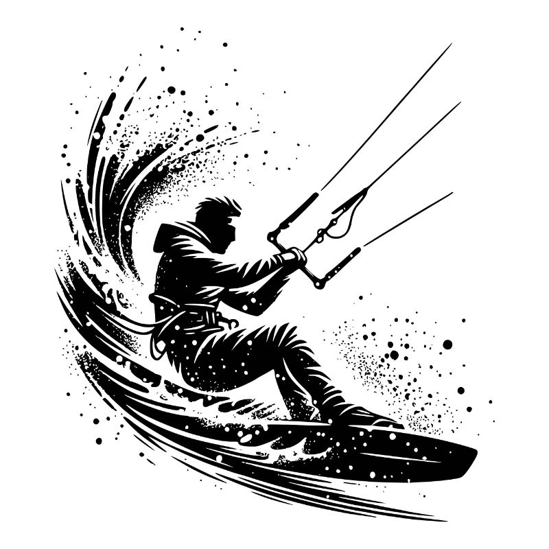 Kite Surfer Sans Kite Splash Eau de mer
