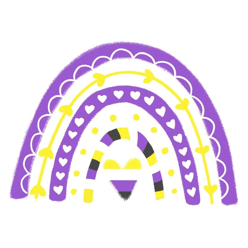 Non binaire Pride Boho Rainbow