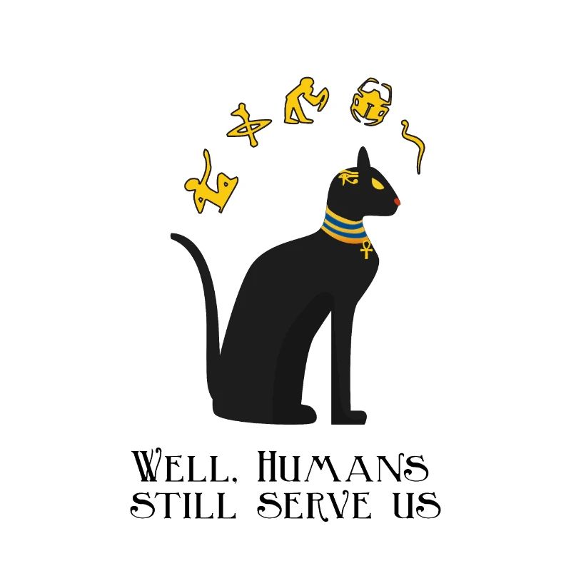 Drôle de conception de chat avec hiéroglyphes