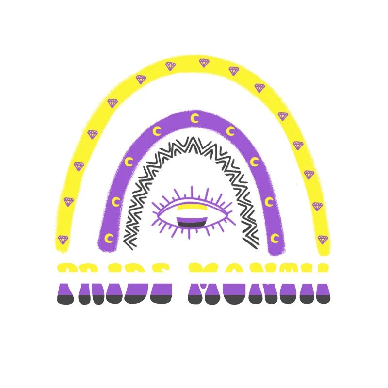 Boho Rainbow Happy Pride Month Nonbinary