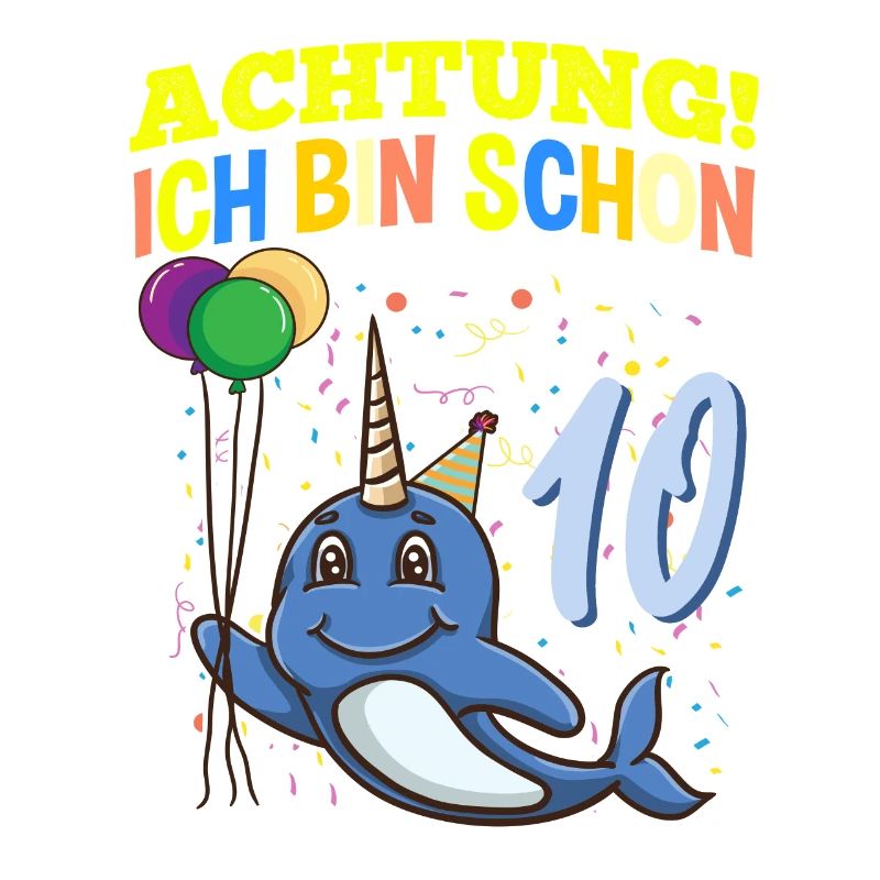 Achtung Ich Bin Schon 10 MeeresGeburtstag Einhorn