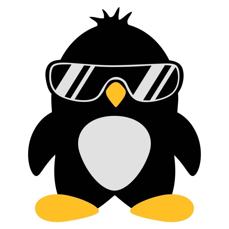 Cool cute chef penguin bird with sunglasses