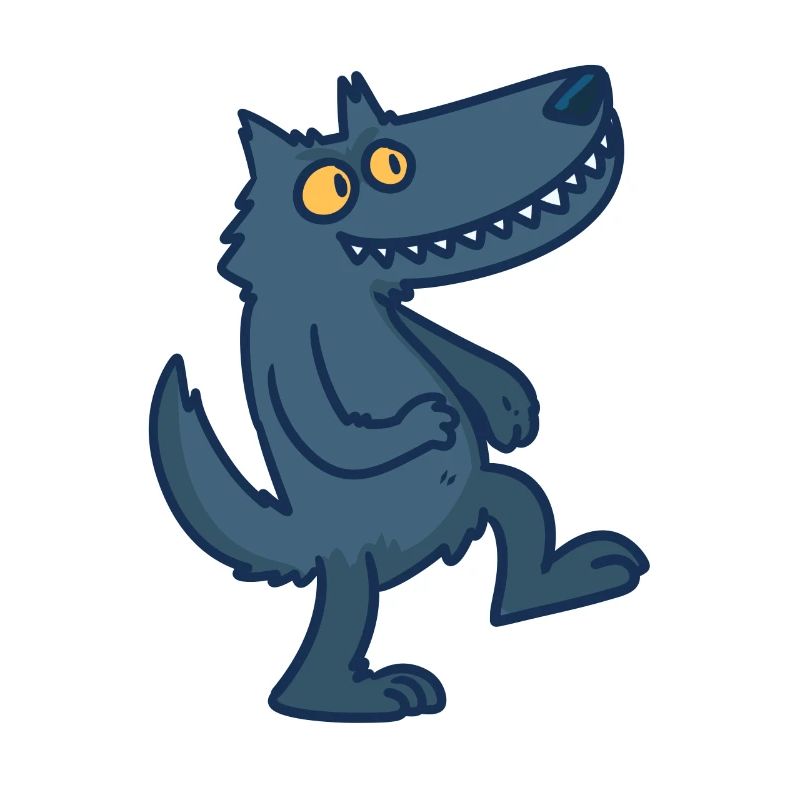 Wolf Cartoon Comic Pack Prey Idée Cadeau Sauvage