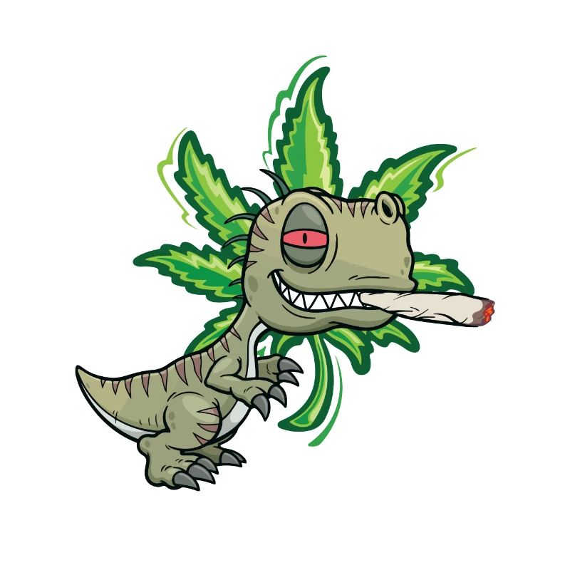 cool funny cannabis thc stoner dino