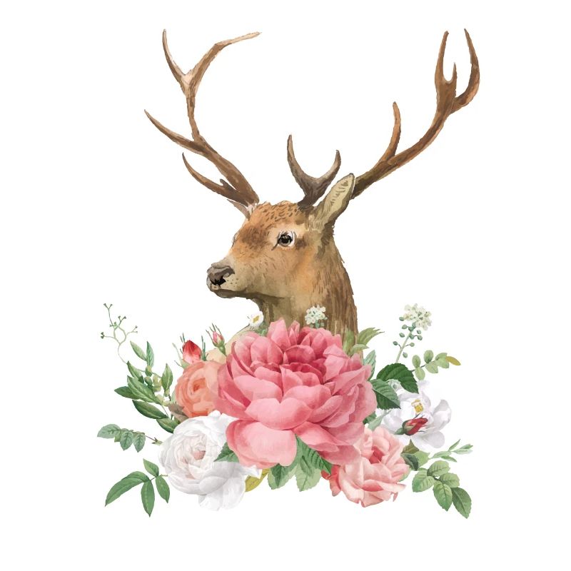 Cerfs et Roses Dirndl Dames de remplacement