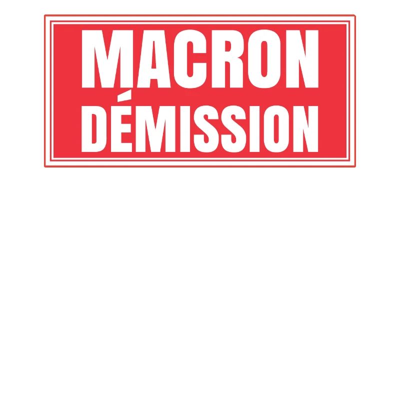 Macron resignation placard protesting strike