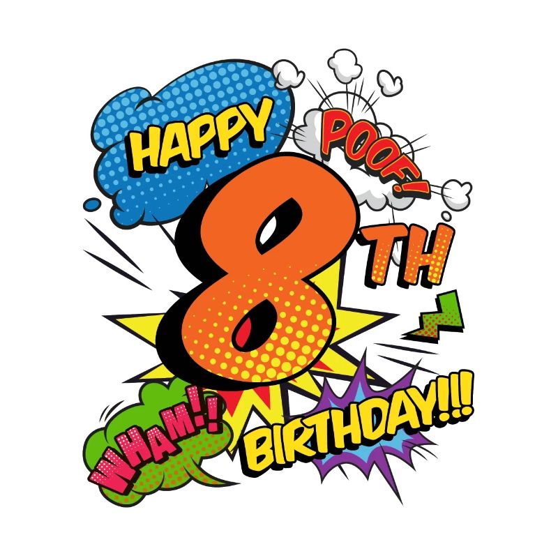 8. Geburtstag Junge Comic-Stil Superhelden