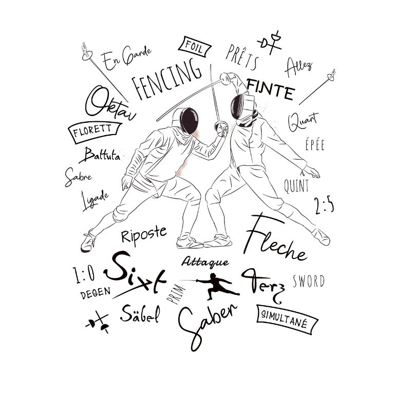 Fechten Begriffe Training Geschenk