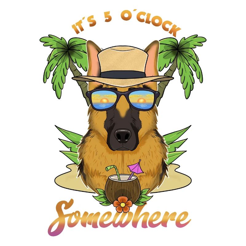 It Is 5 OClock Somewhere Drinking German Shepherd