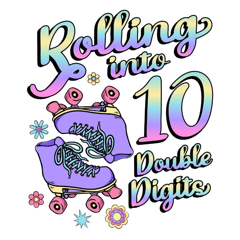 Rolling Into 10 Double Digits Floral Skaters 10.