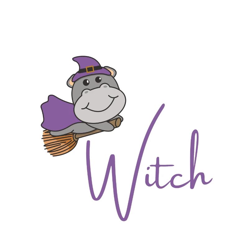 Hippo Halloween Witch Witches don't be a basic witch