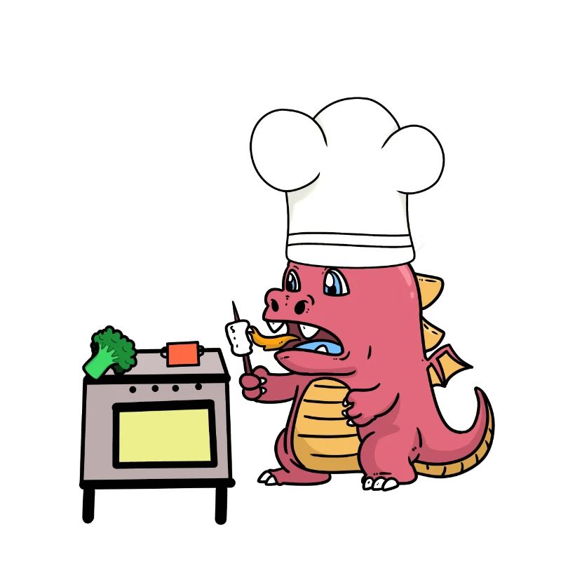 Cook Dragon Stove Culinary Art Hunger Mythical Creatures Kitchen