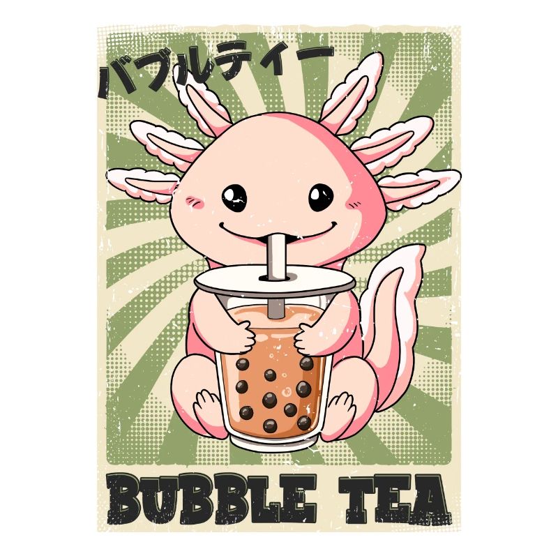 Boba Tea Axolotl Bubble Tea