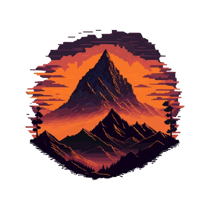 Retro Pixel Mountains