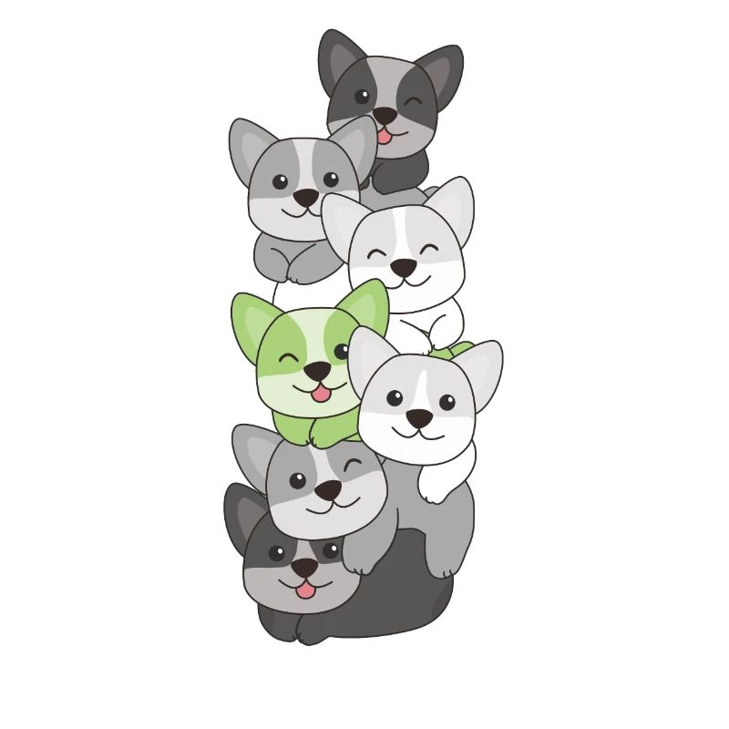 Agender Flag Pride LGBTQ Mignon Corgi Stack