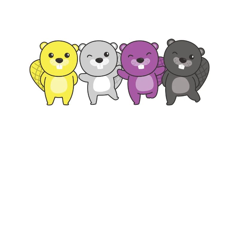 Nonbinary Beaver Flag Pride LGBTQ Cute Beaver