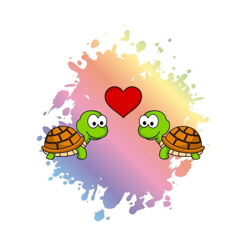 Turtle Comic Couple Love
