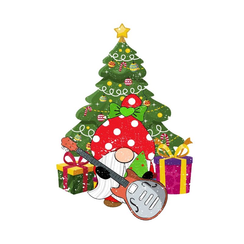 Guitariste Basse Gnome Funny Christmas Tree