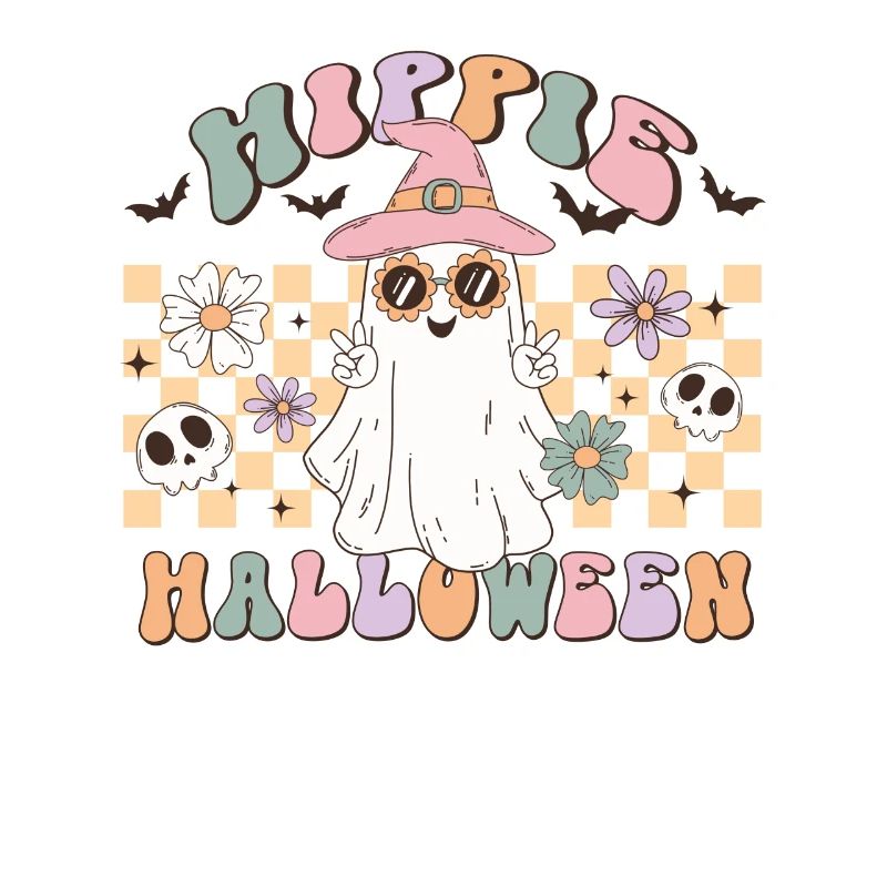 Hippies Halloween Geist: Süßes oder Saures Retro
