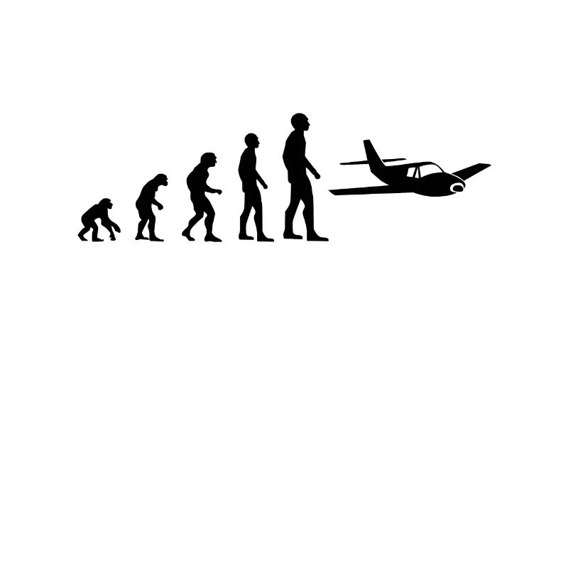 Evolution flugzeug mann humor ulm geschenkidee