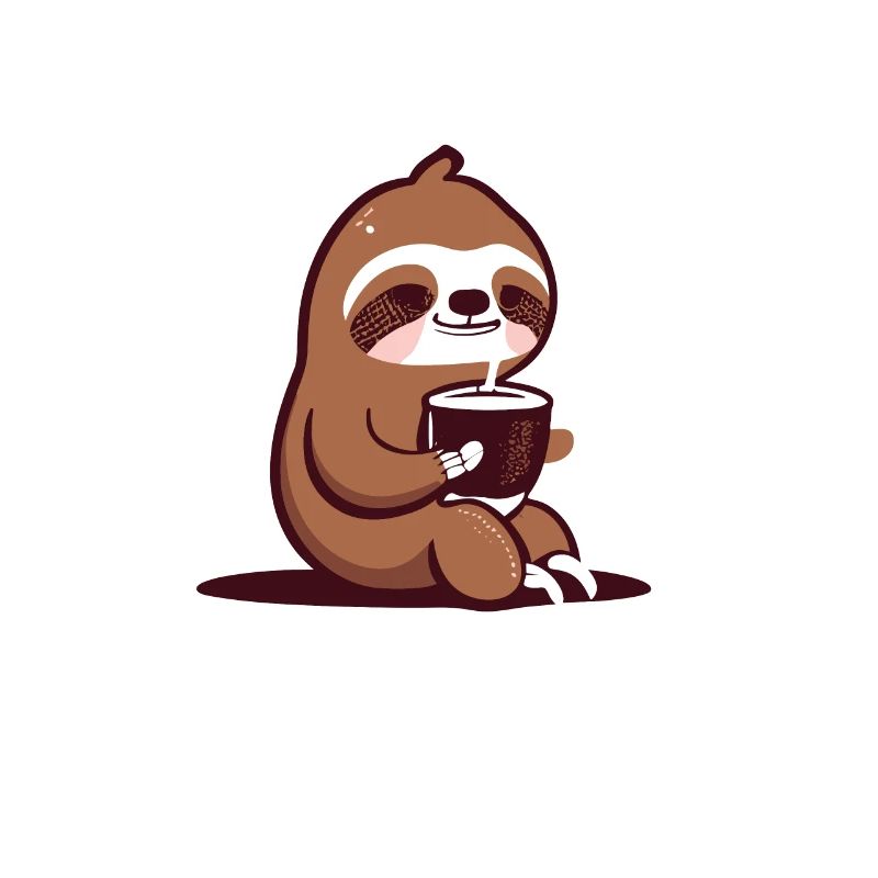 Feeling Slothee Need More Coffee Cute Coffee Lover