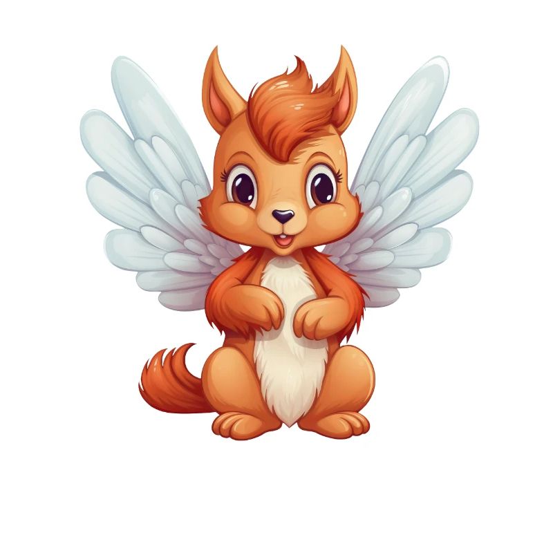 Süßes Eichhörnchen-Engel-Comic