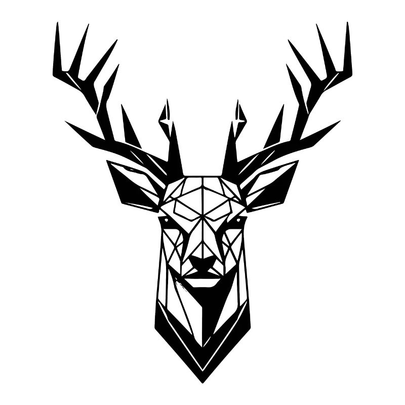 Geometric deer with antlers