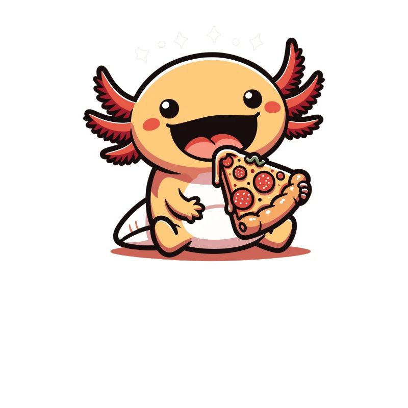 Snaxolotl oder Pizzalotl Axolotl liebt Pizza