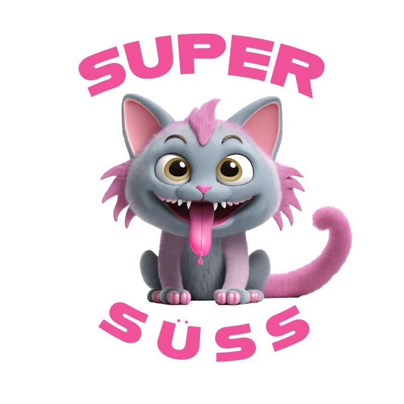 Monstre chat super mignon avec une longue langue