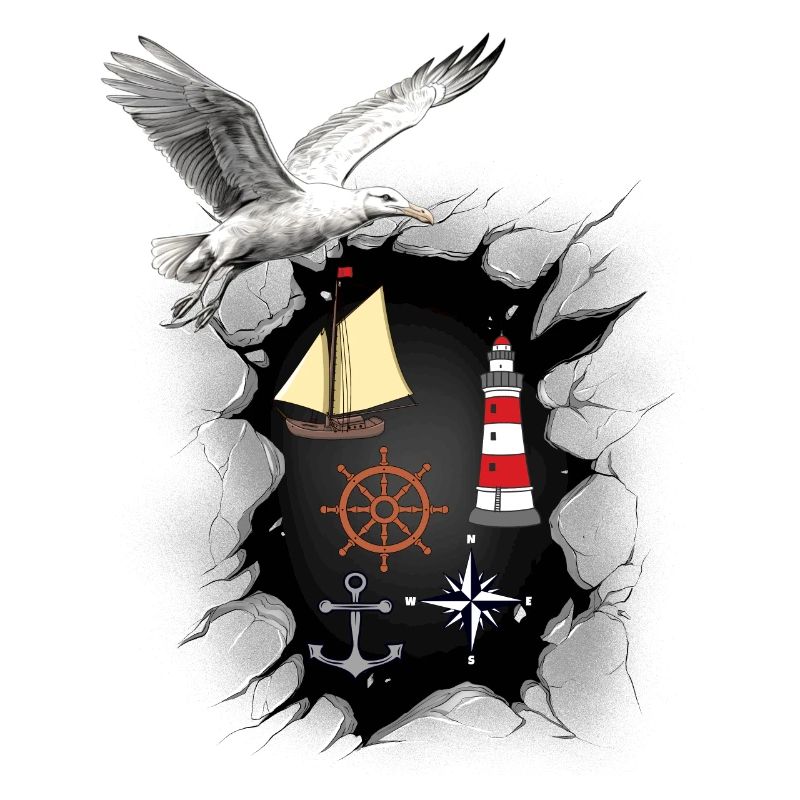 Seagull Maritime Seagulls Seabirds Lighthouse