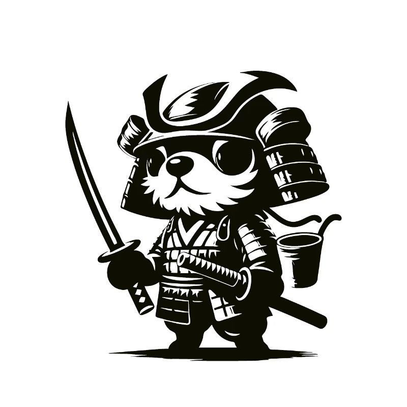 Süßer Samurai Hund Design