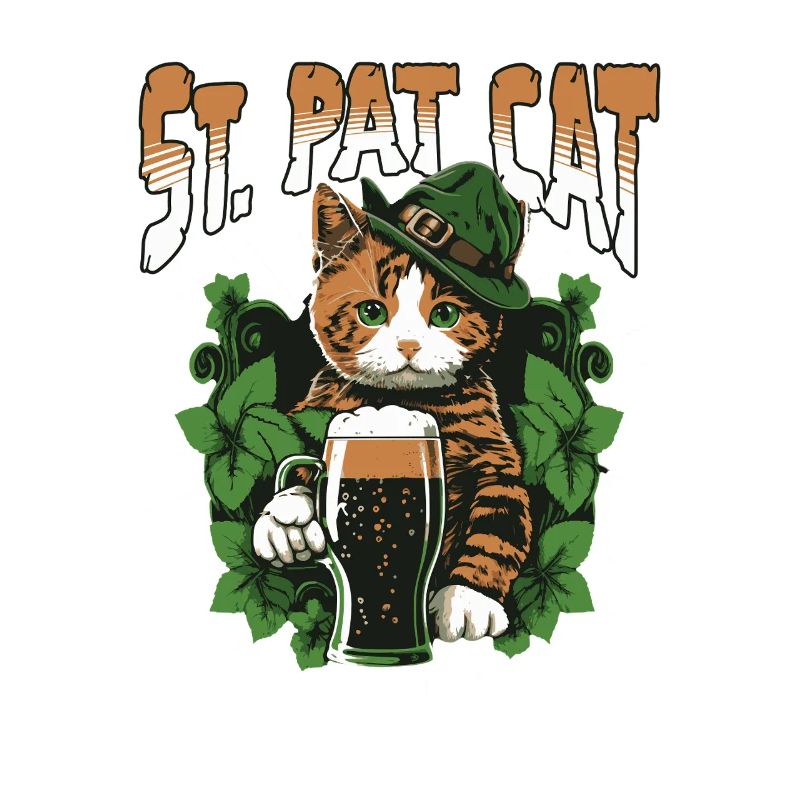 Drôle de chat buvant pour la Saint-Patrick