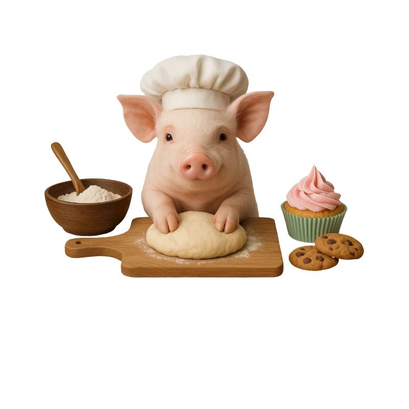 Pig Baking Cake Bread