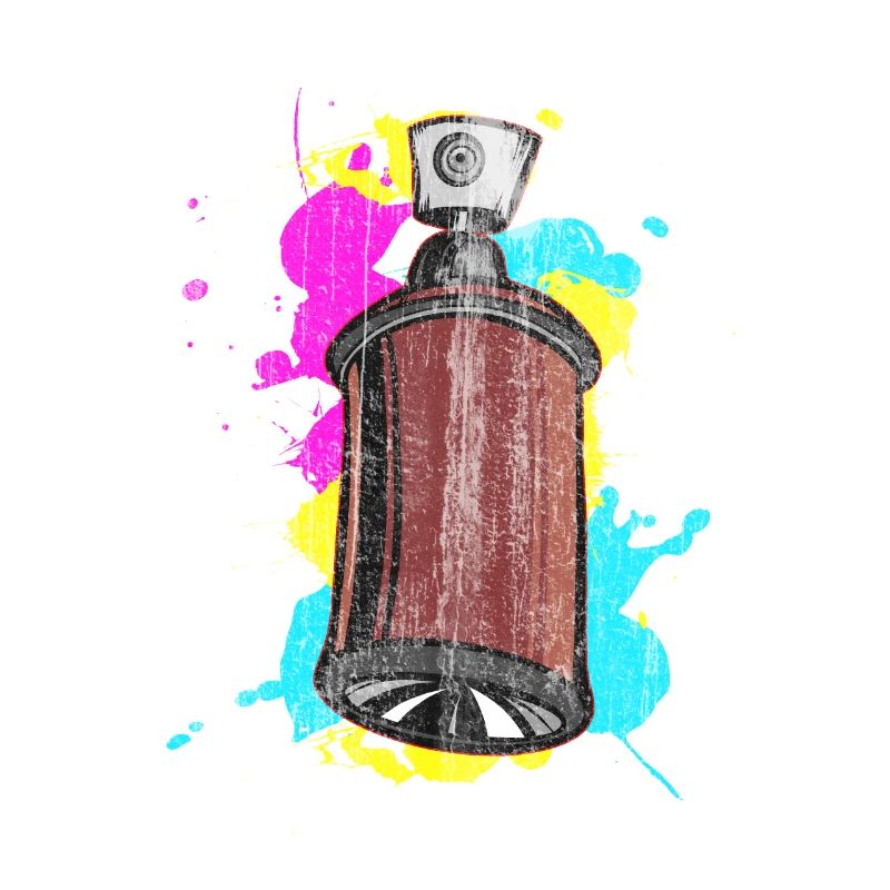 Graffiti spray can with spray paints