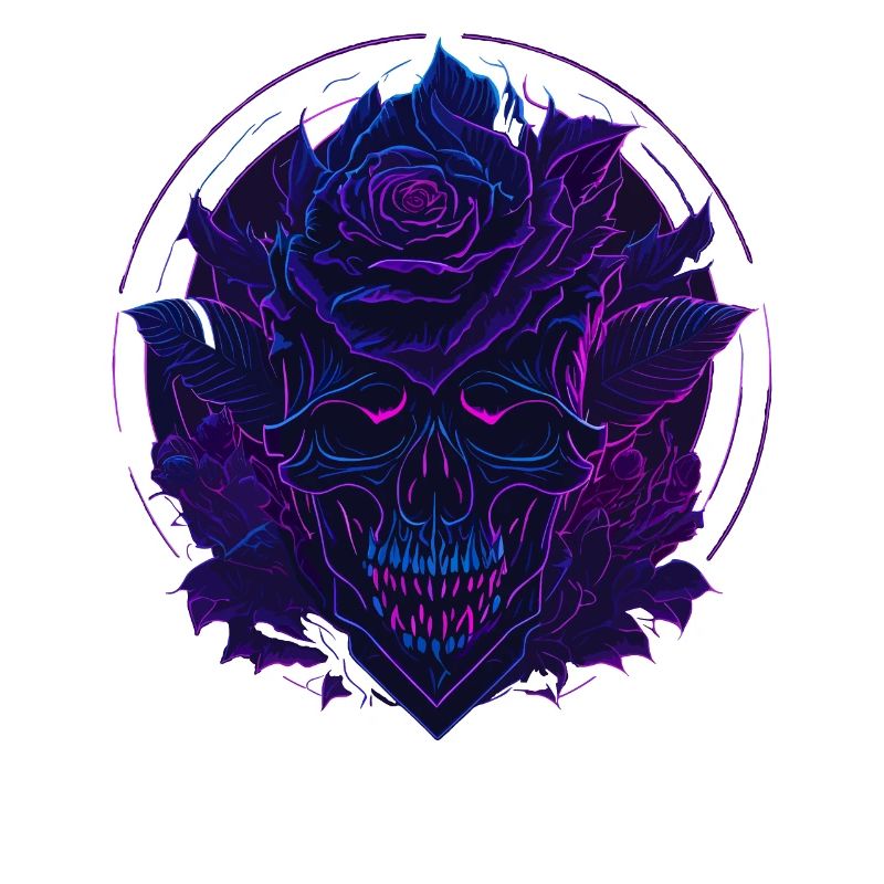 Neon Roses Skull EDM