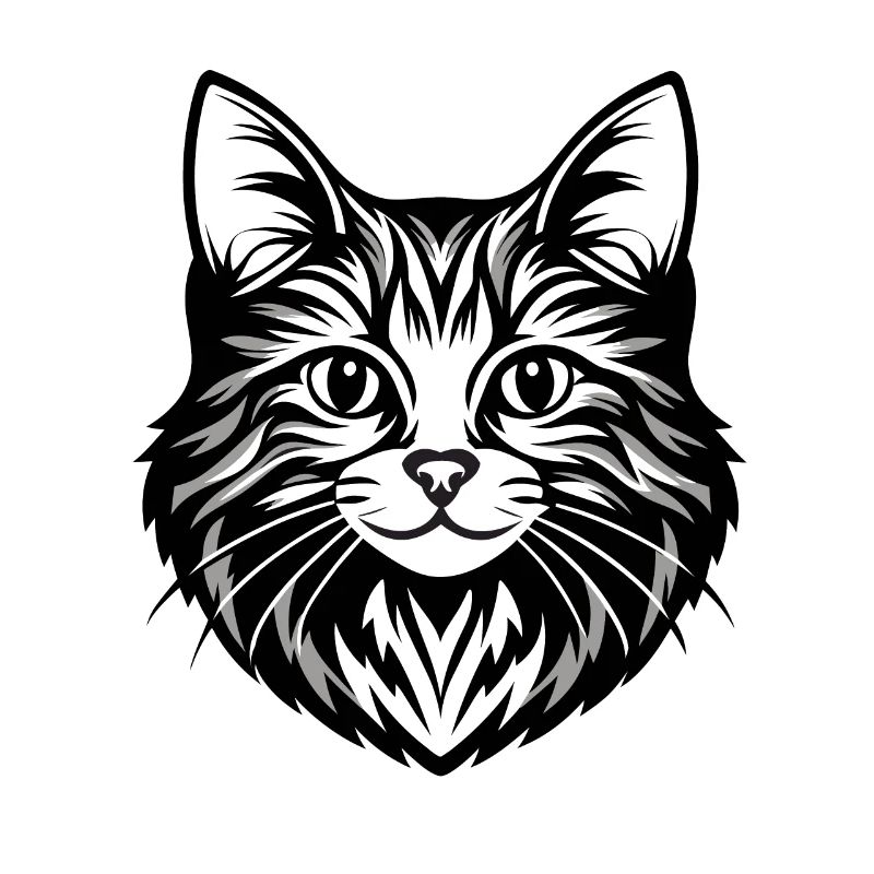 Illustration complexe de visage de chat