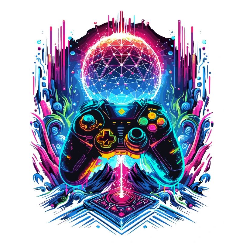 Synthwave Cyberpunk Gaming Controller
