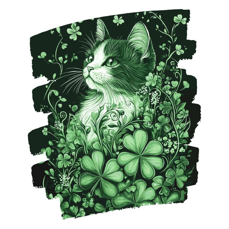 Chat trèfle de la Saint-Patrick