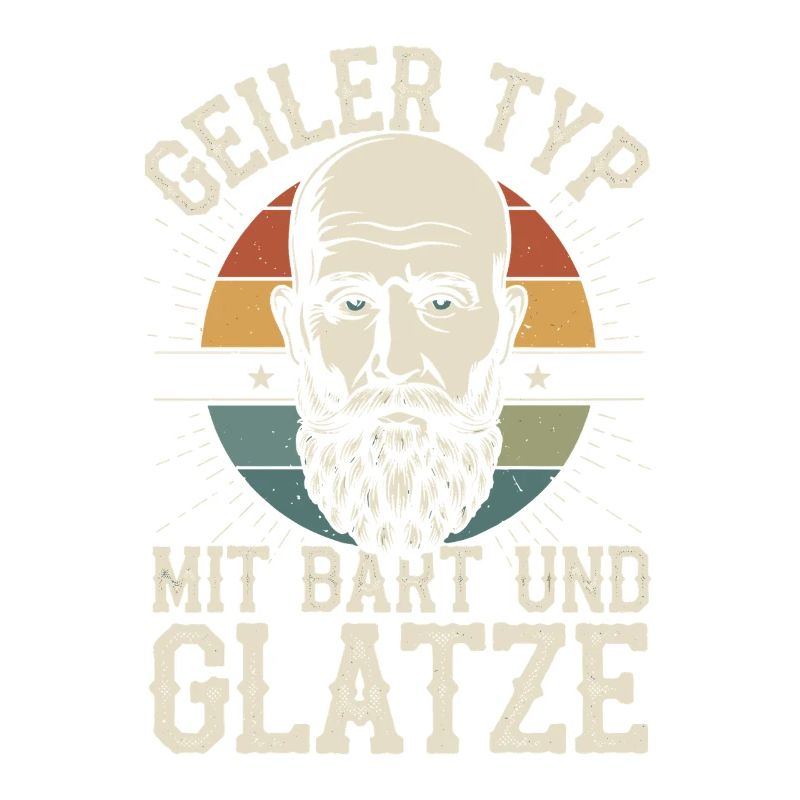 Geiler Typ Mit Bart & Glatze Glatzkopf Bartträger