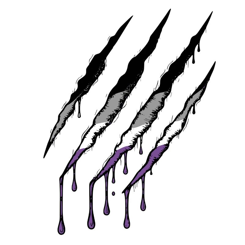 Ace Pride Claw - Marque de griffure de drapeau asexué