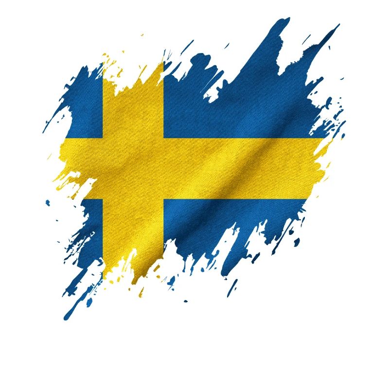 Drapeau de la Suède, style déchiré