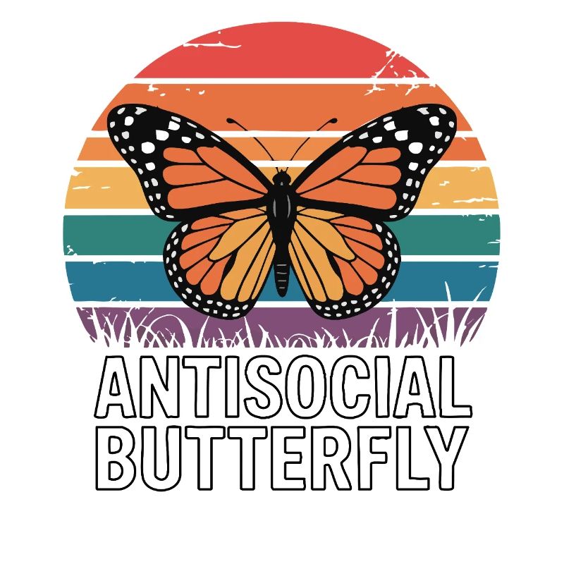 Papillon antisocial - Retro Schmetterling