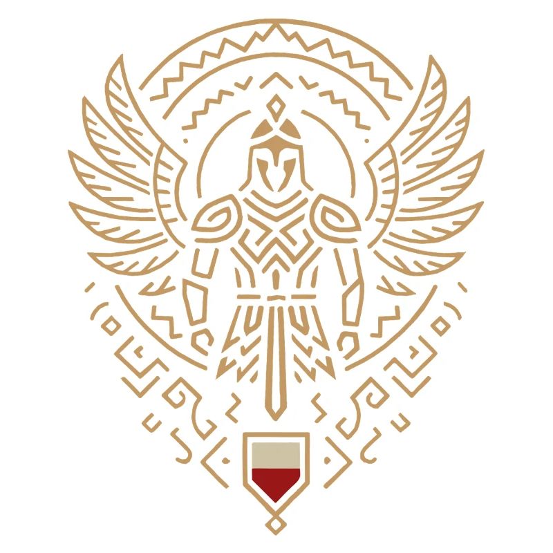 Minimalist Winged Hussar Warrior Emblem