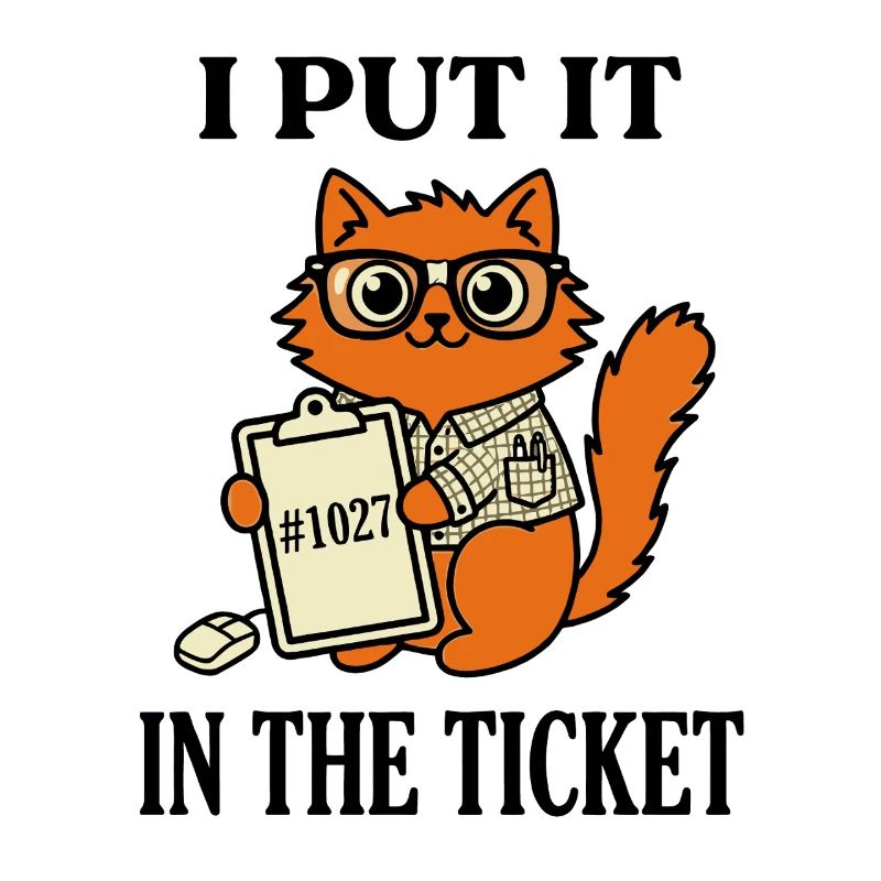 I Put It In The Ticket Nerdy Cat IT Support Humor