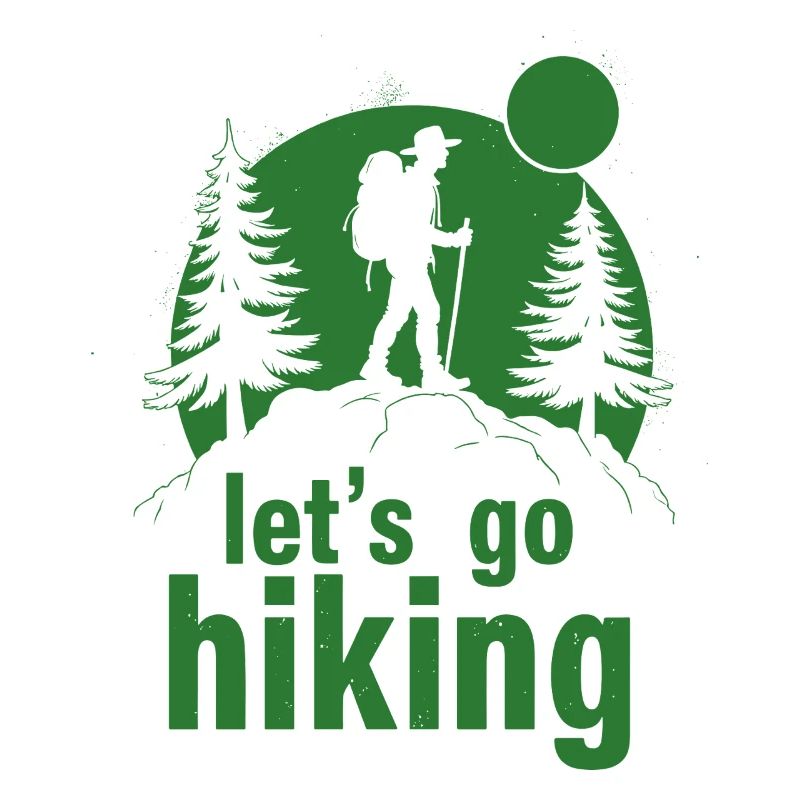 Let's go hiking Bergsteiger Wanderer Silhouette