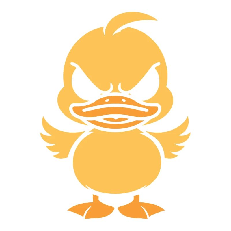 Yellow graphic grumpy duckling