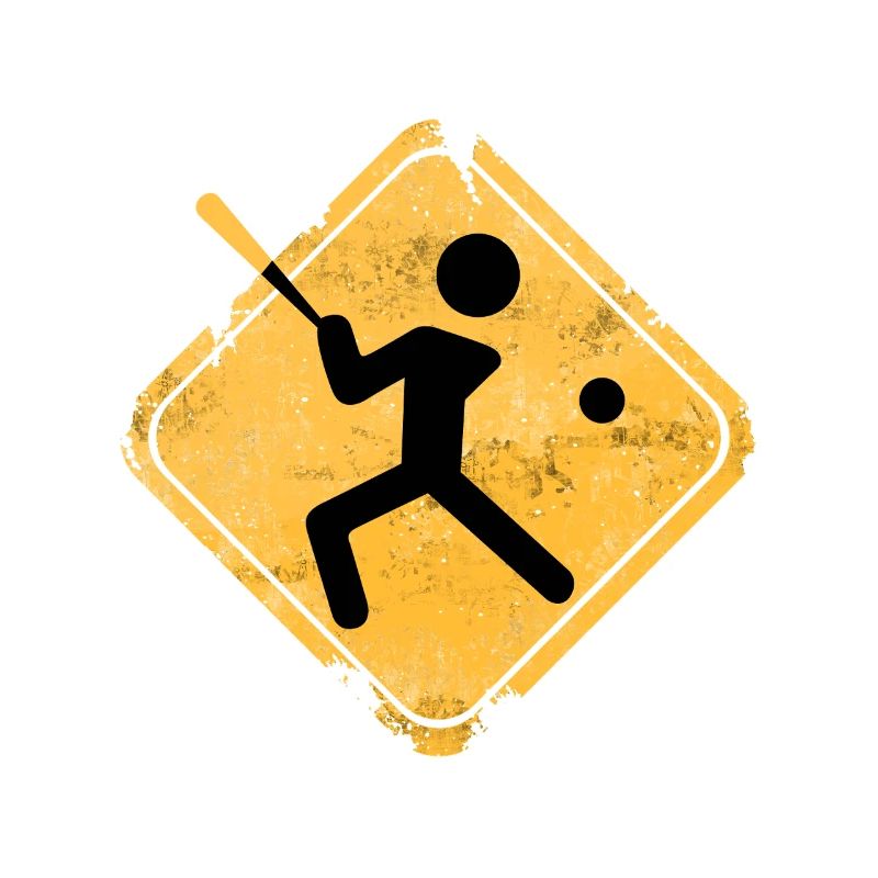 Silhouette de baseball avec batte